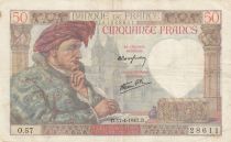 France 50 Francs Jacques Coeur - 17-04-1941 Serial O.57