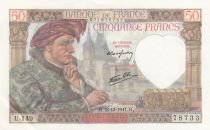 France 50 Francs Jacques Coeur - 18-12-1941 - Serial U.149