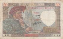 France 50 Francs Jacques Coeur - 26-09-1940 - Serial Z.18