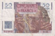 France 50 Francs Le Verrier - 12-06-1947 - Serial D.45