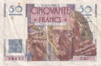 France 50 Francs Le Verrier - 16-05-1946 - Serial T.20