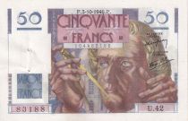 France 50 Francs Leverrier - 03-10-1946 - Serial U.42