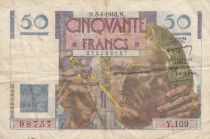 France 50 Francs Leverrier - 08-04-1948 - Serial V.109