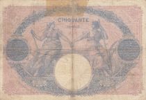 France 50 Francs Pink and blue - 07-04-1909 Serial C.3652