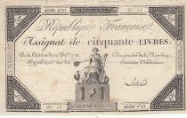 France 50 Livres - 14 Décembre 1792 - République Française - Sign. Latour - Série 4781