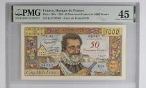 France 50 NF on 5000 Francs - Henri IV - 30-10-1958 - Serial K.93 - PMG 45