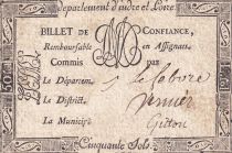 France 50 Sols - Indre et Loire - Caisse de Confiance du département - 1792