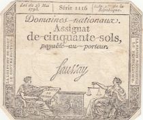 France 50 Sols - Liberté et Justice (23-05-1793) - Sign. Saussay - Série 1116