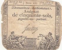 France 50 Sols - Liberté et Justice (23-05-1793) - Sign. Saussay - Série 657