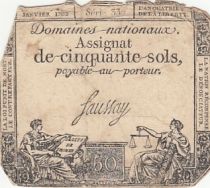 France 50 Sols Liberty and Justice (04-01-1792) - French Revolution - Serial 336