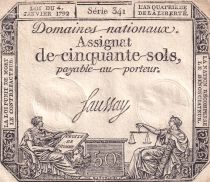 France 50 Sols Liberty and Justice (04-01-1792) - French Revolution - Serial 341