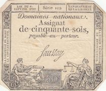 France 50 Sols Liberty and Justice (04-01-1792) - French Revolution - Serial 498