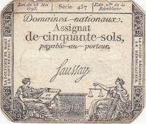 France 50 Sols Liberty and Justice (23-05-1793) - French Revolution - Serial 457