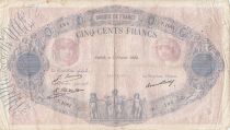 France 500 francs - Blue and Pink - 03-02-1928 - Serial T.1061