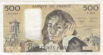 France 500 Francs - Pascal - 03-03-1988 - Serial U.273