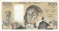 France 500 Francs - Pascal - 05-05-1988 - Serial J.278