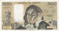 France 500 francs - Pascal - 05-10-1978 - Serial X.97