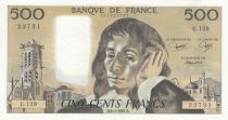 France 500 Francs - Pascal - 08-01-1981 -  Serial U.129