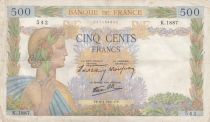 France 500 francs - The peace - 09-01-1941 - Serial K.1887