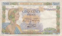 France 500 francs - The peace - 09-01-1941 - Serial V.1818