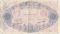 France 500 Francs Blue and Pink - 03-11-1932 - Serial Q.2007