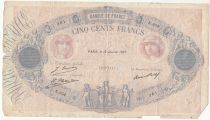 France 500 Francs Blue and Pink - 18-02-1927 - Serial N.954