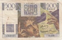 France 500 Francs Chateaubriand 02-01-1953 - Serial O.132 - VF