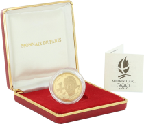 France 500 Francs JO Albertville - Pierre de Coubertin - 1991 - Proof - with box and certificate