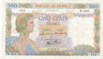 France 500 Francs Pax with wreath - 08-05-1941 Serial W.2898