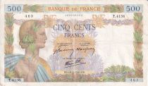 France 500 Francs Pax with wreath - 18-12-1941 Serial T.4156