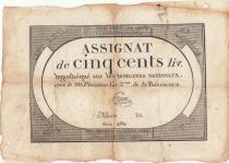 France 500 Livres - 20 Pluviose An II (8.2.1794) - TB+ - Sign. Preux