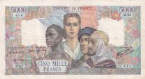 France 5000 Francs - France and colonies - 13-08-1942 - Serial M.92