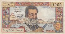 France 5000 Francs Henri IV - 05-12-1957 - Serial D.29