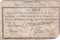 France 6 Sols - Maine et loire - District de Saumur - 30-12-1791