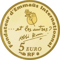 France Abbé Pierre - Emmaus - 5 Euros OR (1/25 Oz) BE FRANCE 2012 (MDP)