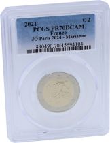 France Jeux Olympiques PARIS 2024 - 2 Euros Commémo. BE - FRANCE 2021  - PCGS PR70DCAM