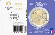 France Jeux Olympiques PARIS 2024 - 2 Euros Commémo. BU - FRANCE 2021 - Blister n°2 (Bleu Clair)