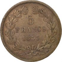 France Louis Philippe - 5 Silver Francs, Raised Lettering - 1834 MA Marseille