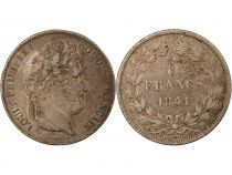 France Louis Philippe - 5 Silver Francs, Raised Lettering - 1841 K Bordeaux