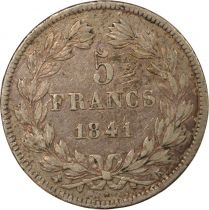 France Louis Philippe - 5 Silver Francs, Raised Lettering - 1841 K Bordeaux