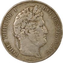 France Louis Philippe - 5 Silver Francs, Raised Lettering - 1845 K Bordeaux