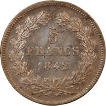 France Louis Philippe Ier - 5 Francs Argent 1842 BB Strasbourg \ Type Domard, Tr Relief