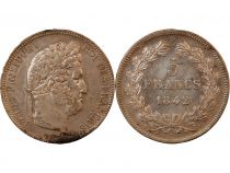 France Louis Philippe Ier - 5 Francs Argent 1842 BB Strasbourg \ Type Domard, Tr Relief