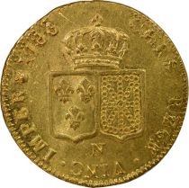 France Louis XVI - Double Gold Louis, Bare Head - 1786 N Montpellier