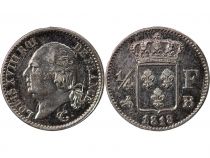 France Louis XVIII - 1/4 Franc Argent 1818 B Rouen