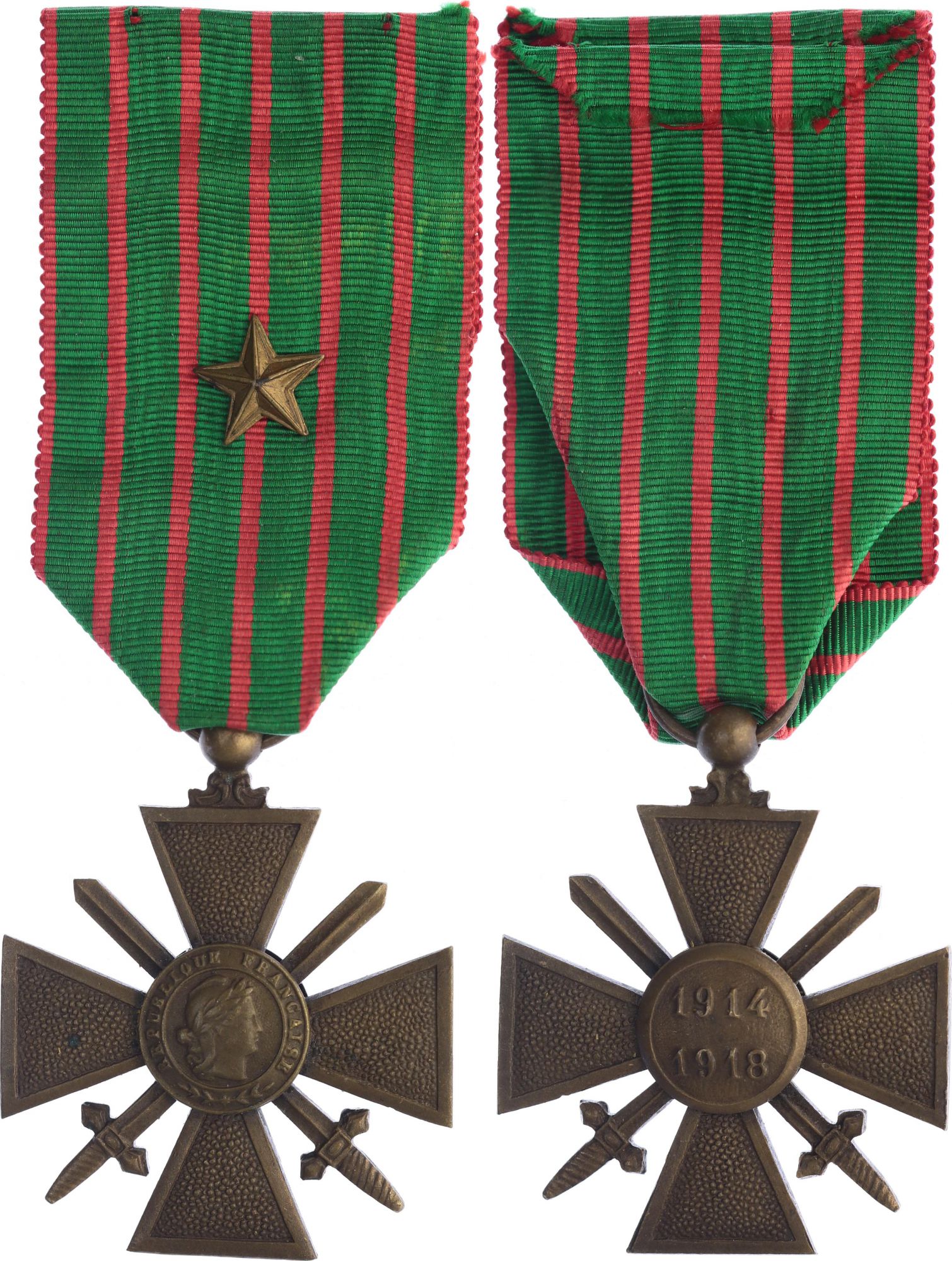 Lot de 2 médailles militaires croix de guerre 14-18 et Valeur et