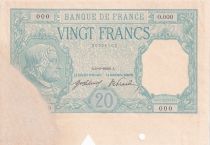 France Proof of 20 Francs Bayard uniface - without watermark