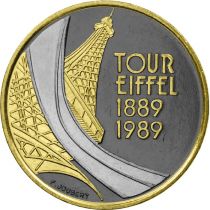 France Tour Eiffel - RUTHÉNIUM  PALLADIUM & OR - 5 Francs 1989 France