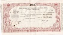 French Cochin-China 500 Francs - Traite du Trésor Public - Cochinchine - Sign. Chazal - 22-07-1880