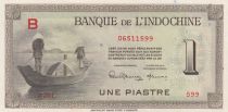 French Indo-China 1 Piastre - 1945 - Letter B - Specimen on available note - Cashier n°52